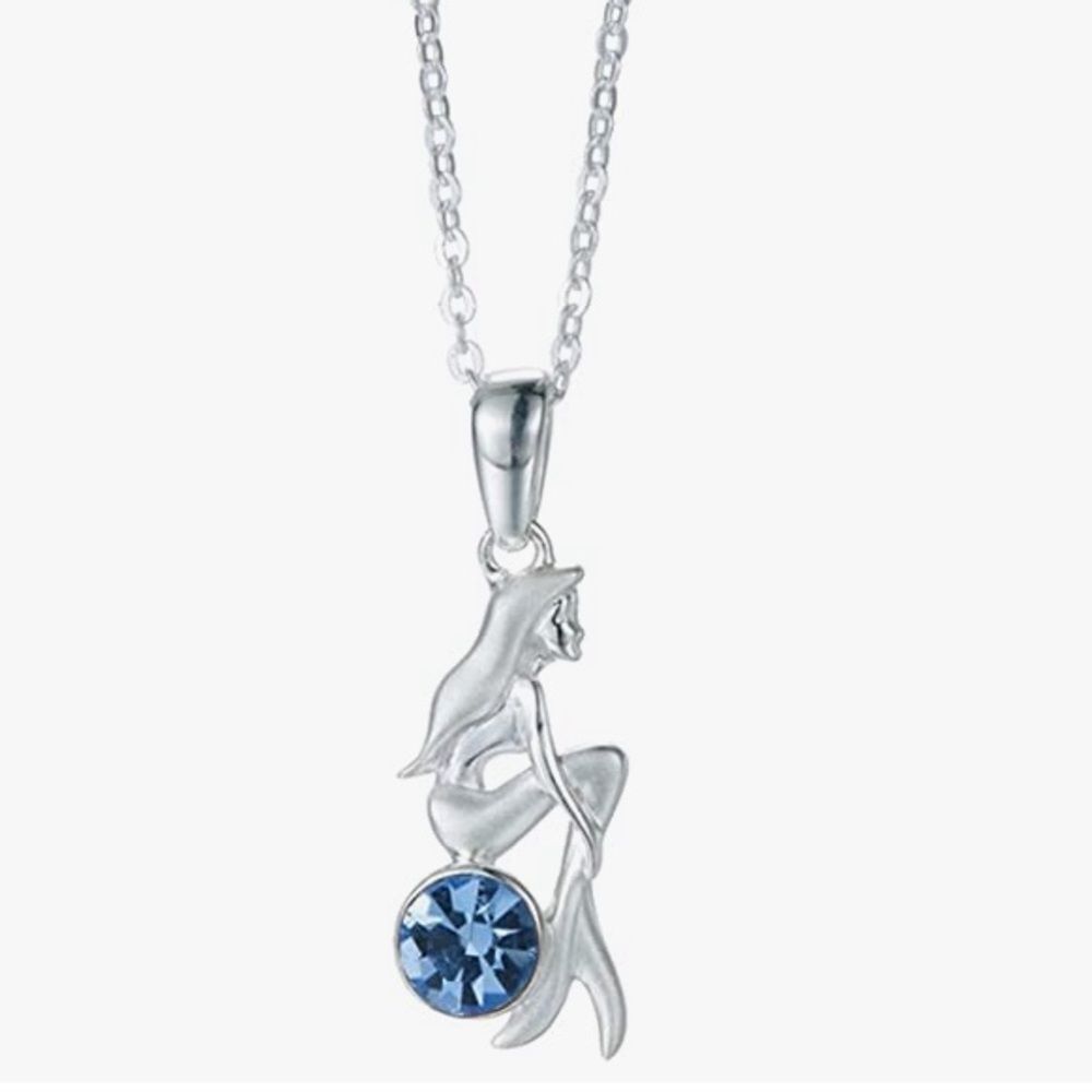 18k Little Mermaid Ariel Necklace Swarovski Crystal